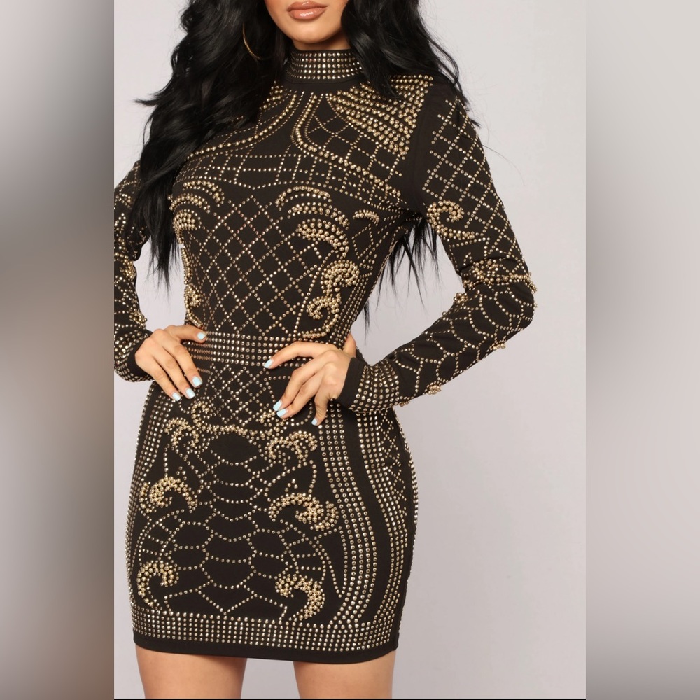 Fashion Nova Brightest Gem dress - black
